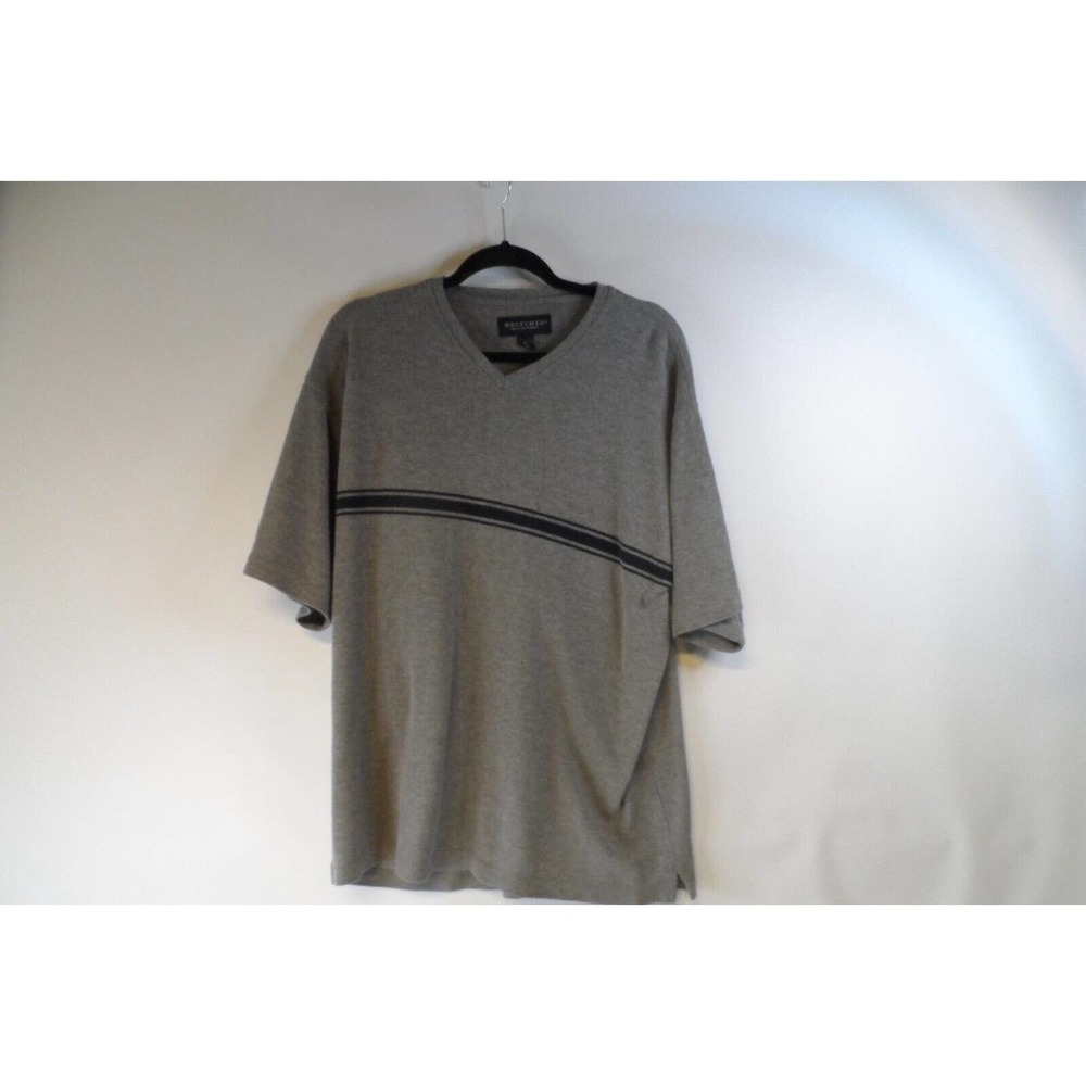 Britches TMen's XL Gray Knit V-Neck Regular Fit Short Sleeve Sweater